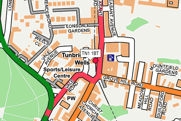 TN1 1BT map - OS OpenMap – Local (Ordnance Survey)
