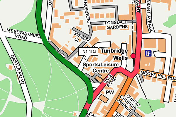 TN1 1DJ map - OS OpenMap – Local (Ordnance Survey)