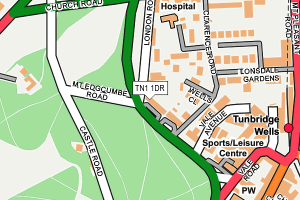 TN1 1DR map - OS OpenMap – Local (Ordnance Survey)