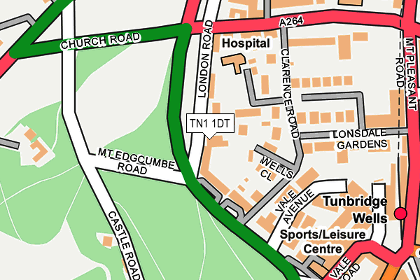 TN1 1DT map - OS OpenMap – Local (Ordnance Survey)