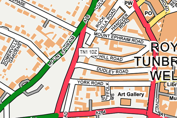 TN1 1DZ map - OS OpenMap – Local (Ordnance Survey)