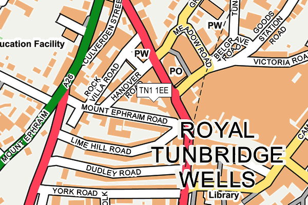 Map of SHRUBLANDS COURT RESIDENTS ASSOCIATION (TUNBRIDGE WELLS) LIMITED at local scale