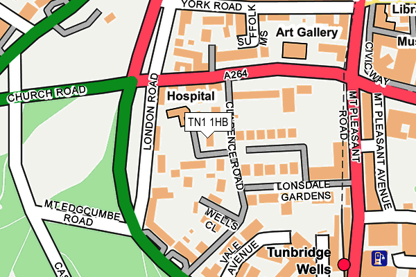 TN1 1HB map - OS OpenMap – Local (Ordnance Survey)