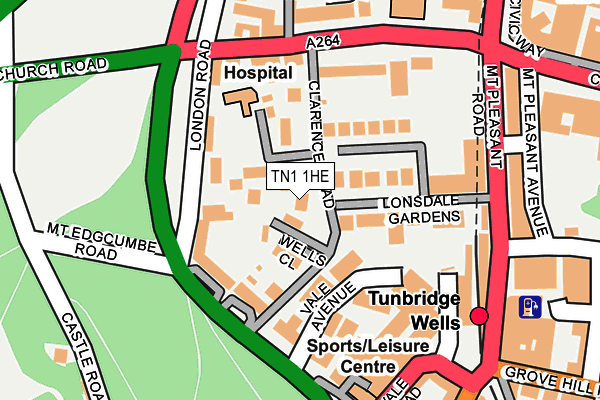 TN1 1HE map - OS OpenMap – Local (Ordnance Survey)