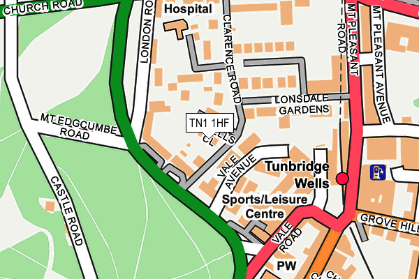 TN1 1HF map - OS OpenMap – Local (Ordnance Survey)