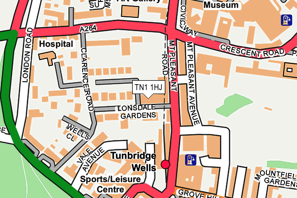 TN1 1HJ map - OS OpenMap – Local (Ordnance Survey)