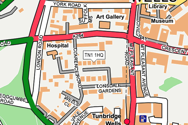 TN1 1HQ map - OS OpenMap – Local (Ordnance Survey)