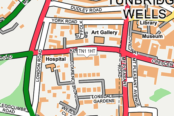 TN1 1HT map - OS OpenMap – Local (Ordnance Survey)