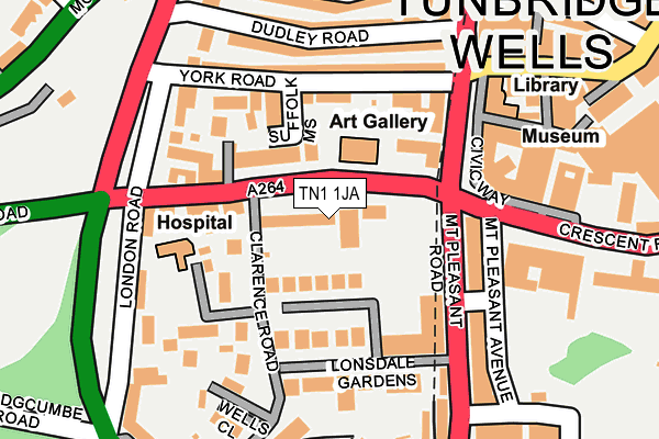 TN1 1JA map - OS OpenMap – Local (Ordnance Survey)