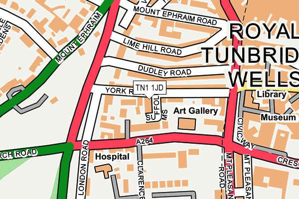 TN1 1JD map - OS OpenMap – Local (Ordnance Survey)