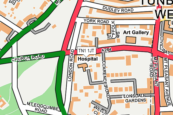 TN1 1JT map - OS OpenMap – Local (Ordnance Survey)