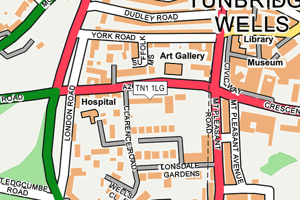 TN1 1LG map - OS OpenMap – Local (Ordnance Survey)