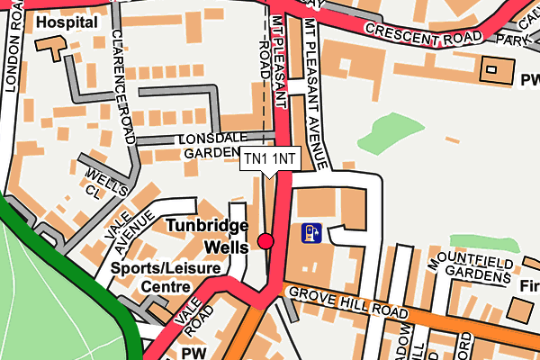 TN1 1NT map - OS OpenMap – Local (Ordnance Survey)