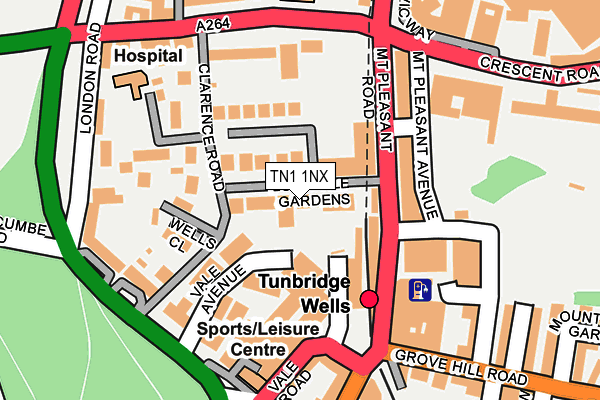 TN1 1NX map - OS OpenMap – Local (Ordnance Survey)