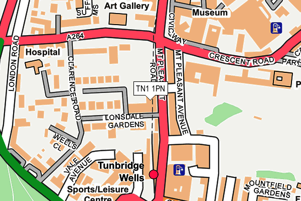 TN1 1PN map - OS OpenMap – Local (Ordnance Survey)