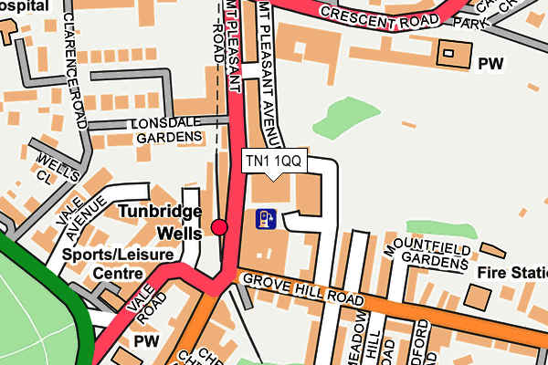 TN1 1QQ map - OS OpenMap – Local (Ordnance Survey)