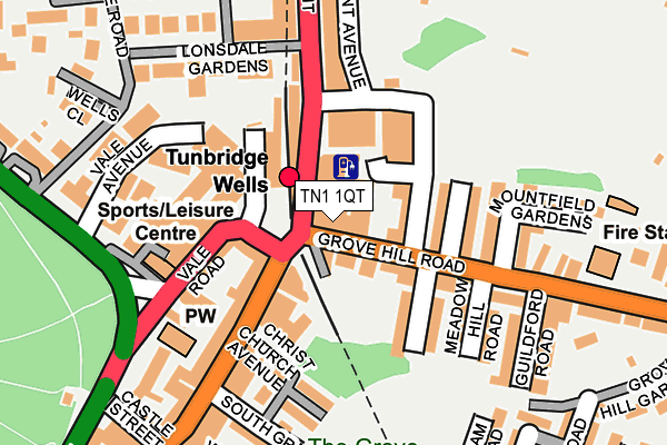 TN1 1QT map - OS OpenMap – Local (Ordnance Survey)
