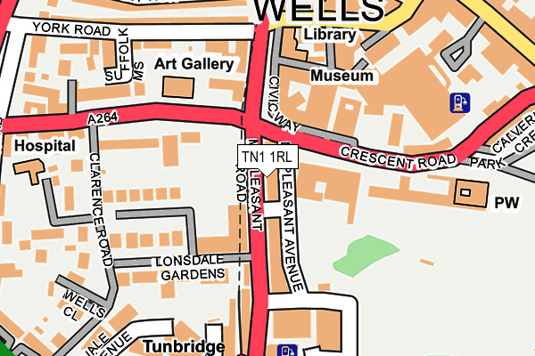 TN1 1RL map - OS OpenMap – Local (Ordnance Survey)