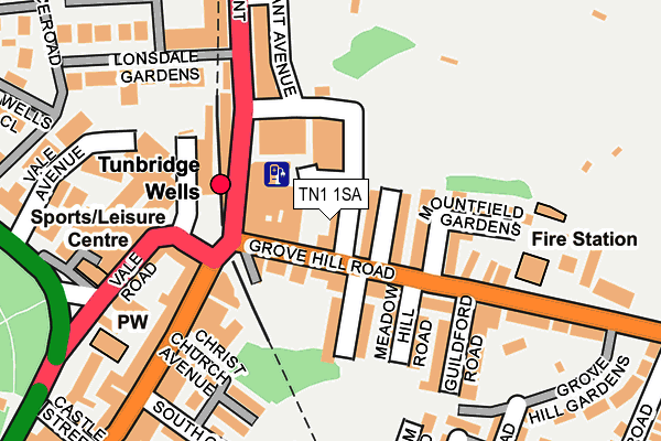 TN1 1SA map - OS OpenMap – Local (Ordnance Survey)
