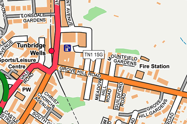 TN1 1SG map - OS OpenMap – Local (Ordnance Survey)