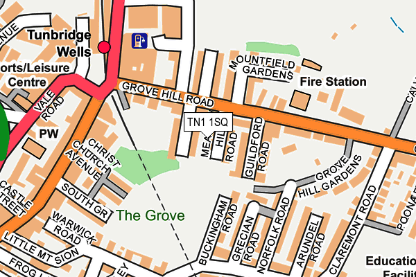 TN1 1SQ map - OS OpenMap – Local (Ordnance Survey)