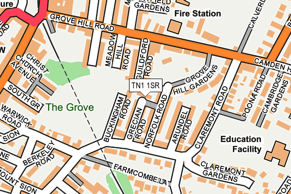 TN1 1SR map - OS OpenMap – Local (Ordnance Survey)
