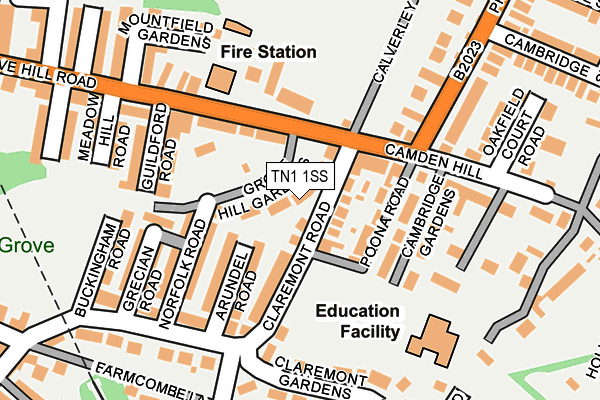 TN1 1SS map - OS OpenMap – Local (Ordnance Survey)