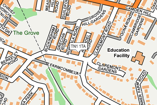 TN1 1TA map - OS OpenMap – Local (Ordnance Survey)