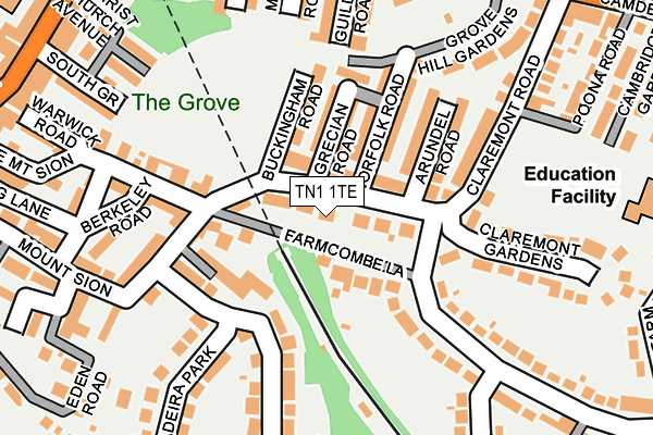 TN1 1TE map - OS OpenMap – Local (Ordnance Survey)
