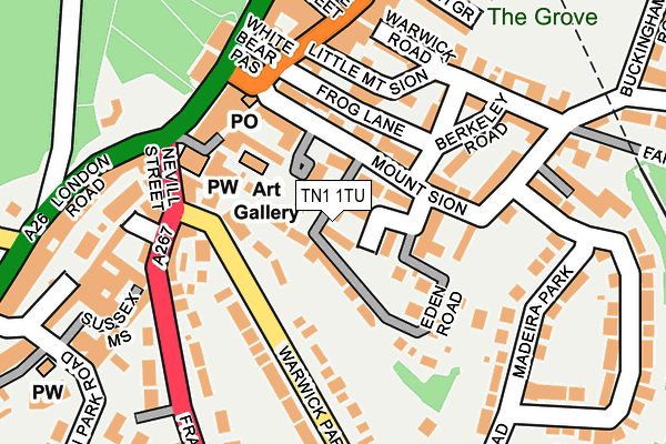 TN1 1TU map - OS OpenMap – Local (Ordnance Survey)