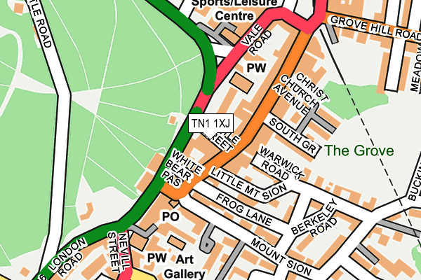 TN1 1XJ map - OS OpenMap – Local (Ordnance Survey)