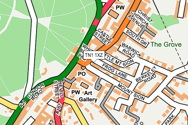 TN1 1XZ map - OS OpenMap – Local (Ordnance Survey)