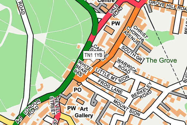 TN1 1YB map - OS OpenMap – Local (Ordnance Survey)