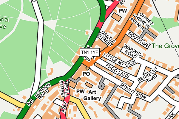 TN1 1YF map - OS OpenMap – Local (Ordnance Survey)