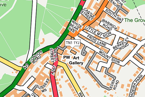 TN1 1YJ map - OS OpenMap – Local (Ordnance Survey)