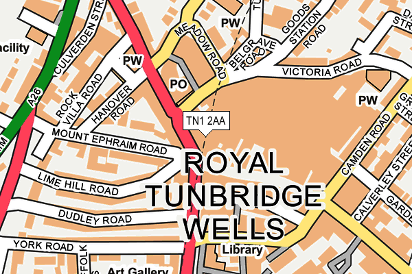 TN1 2AA map - OS OpenMap – Local (Ordnance Survey)