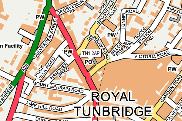 TN1 2AP map - OS OpenMap – Local (Ordnance Survey)