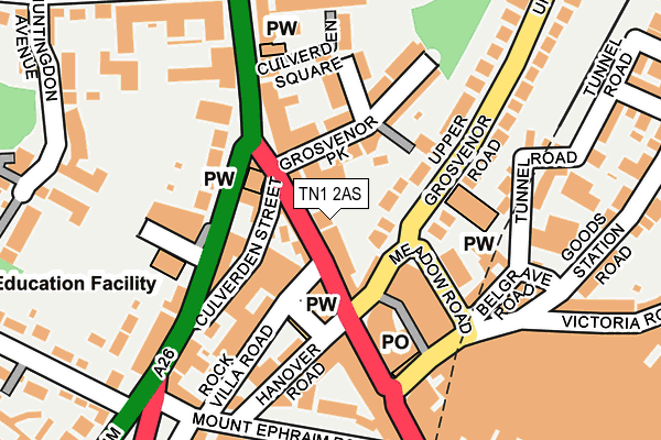 TN1 2AS map - OS OpenMap – Local (Ordnance Survey)