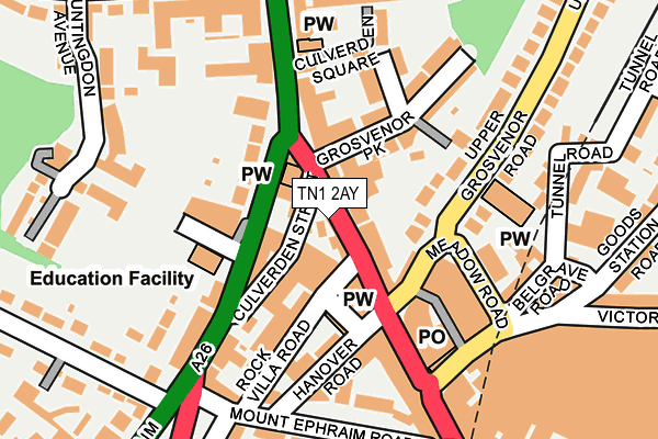 TN1 2AY map - OS OpenMap – Local (Ordnance Survey)