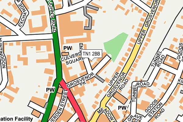 TN1 2BB map - OS OpenMap – Local (Ordnance Survey)