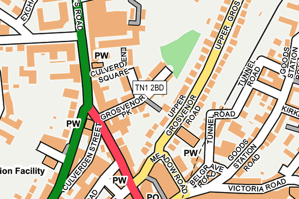TN1 2BD map - OS OpenMap – Local (Ordnance Survey)