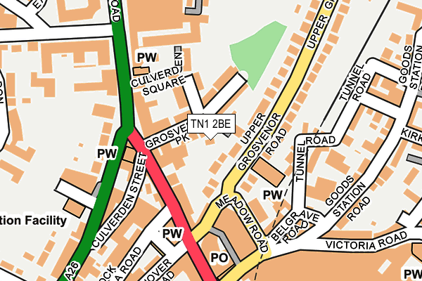 TN1 2BE map - OS OpenMap – Local (Ordnance Survey)