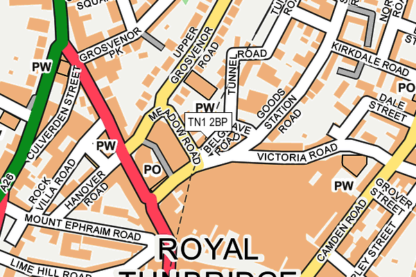 TN1 2BP map - OS OpenMap – Local (Ordnance Survey)