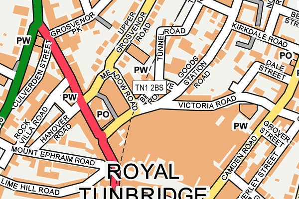 TN1 2BS map - OS OpenMap – Local (Ordnance Survey)