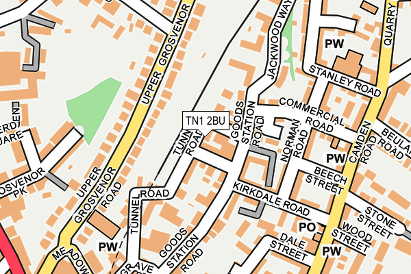 TN1 2BU map - OS OpenMap – Local (Ordnance Survey)