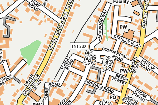 TN1 2BX map - OS OpenMap – Local (Ordnance Survey)