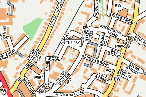 TN1 2BY map - OS OpenMap – Local (Ordnance Survey)