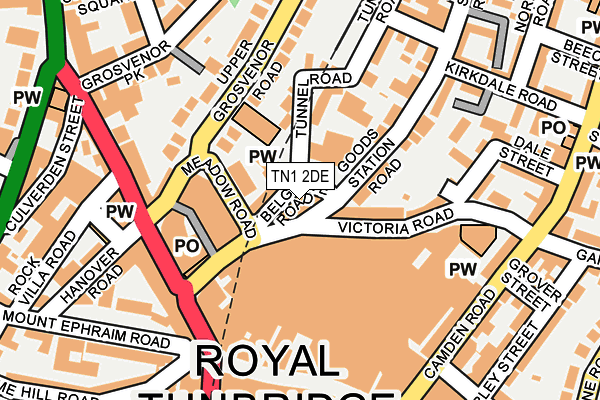 TN1 2DE map - OS OpenMap – Local (Ordnance Survey)