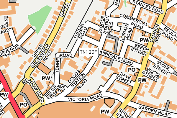 TN1 2DF map - OS OpenMap – Local (Ordnance Survey)