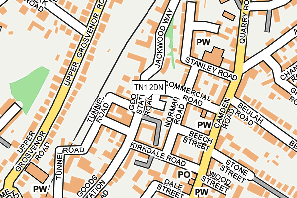 TN1 2DN map - OS OpenMap – Local (Ordnance Survey)